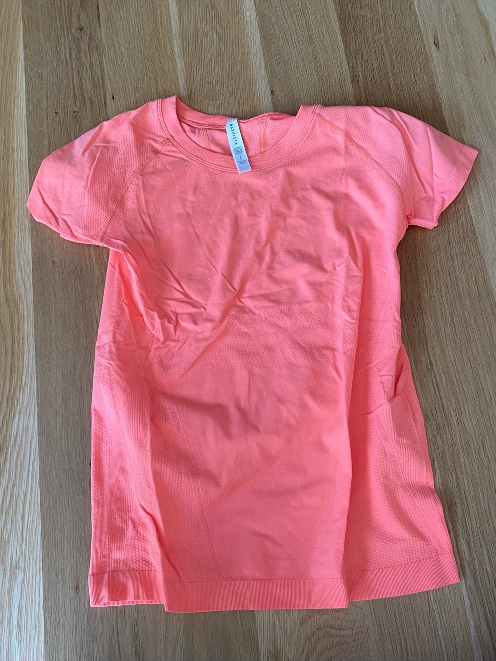 Athleta Neon Coral Short Sleeve Active Tee